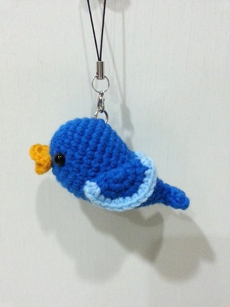 【Knitting】傳幸鳥-青鳥 - 吊飾 - 其他材質 藍色
