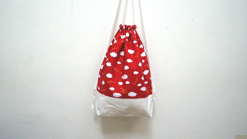 Enthusiasm is the color of the sky - Drawstring Bags - Other Materials Red