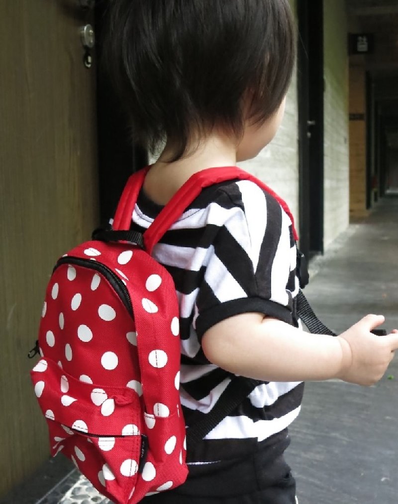TiDi red and white dots anti-lost backpack - Bibs - Waterproof Material Red