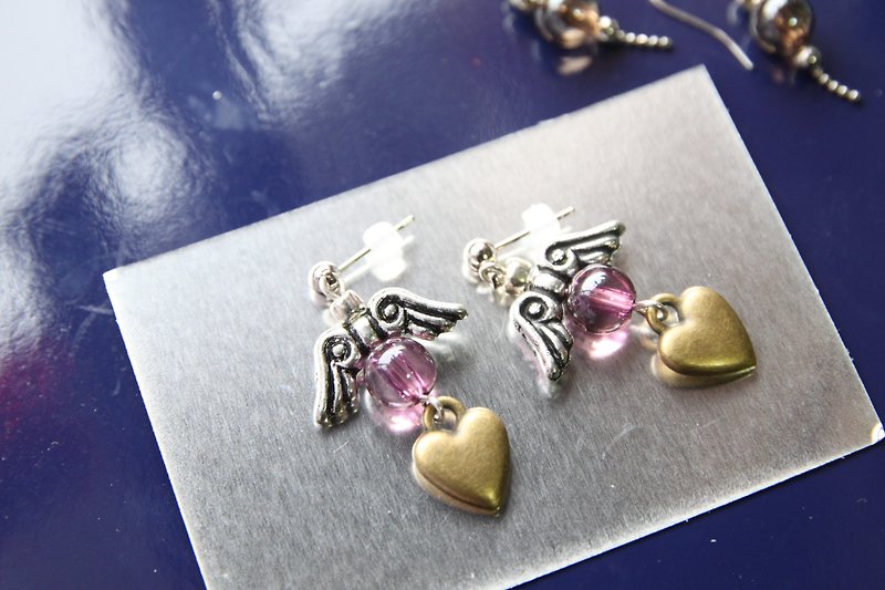 Purple jelly bead earrings - ต่างหู - แก้ว สีม่วง