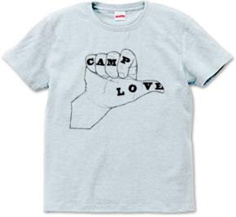 CAMP LOVE（T-shirt 6.2oz ash） - T 恤 - 其他材質 灰色