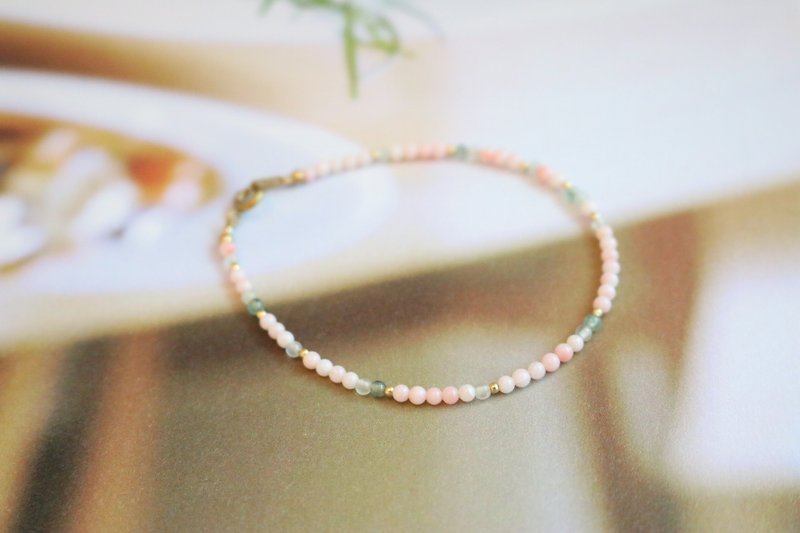 <☞ HAND IN HAND ☜> Opal - vows Bracelet (0718) - Bracelets - Gemstone Pink