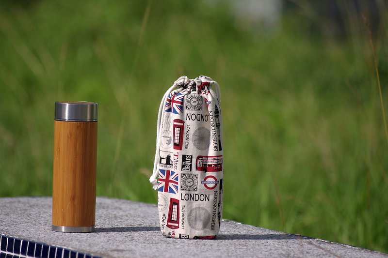 Customize an exclusive thermos bottle drawstring pocket - Beverage Holders & Bags - Cotton & Hemp Multicolor