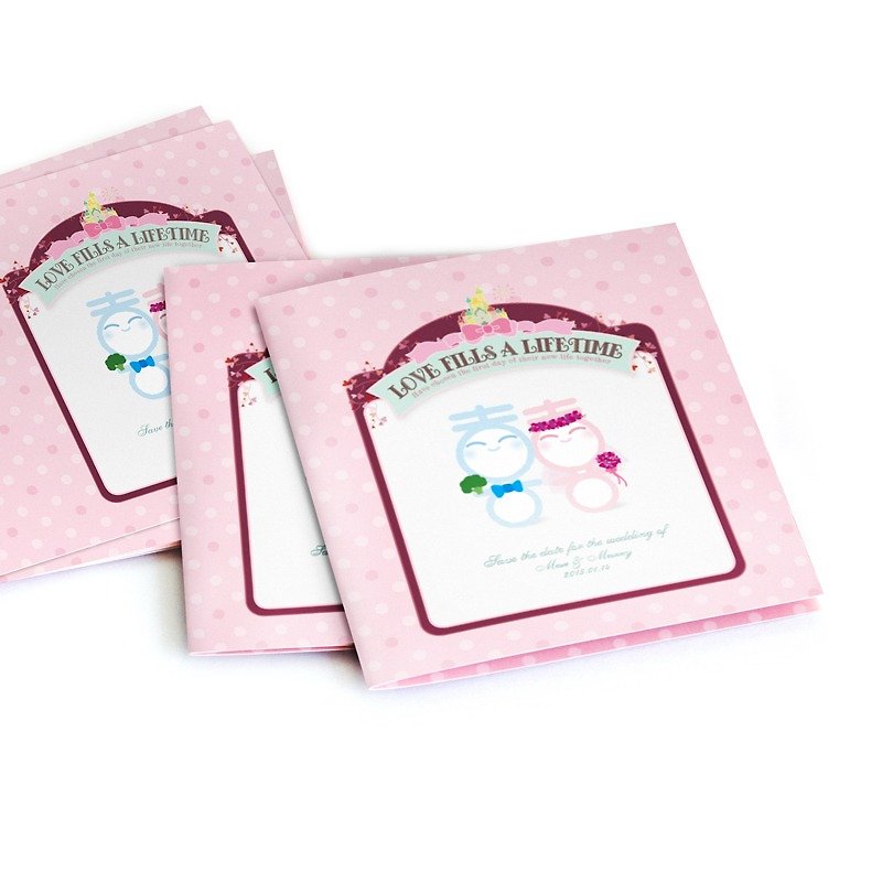 Hi Doll // The Scent of Spring‧ Peach // Series-Creative Customized Wedding Card Wedding Invitation + Stickers + Table Card Value Set - การ์ดงานแต่ง - กระดาษ สึชมพู