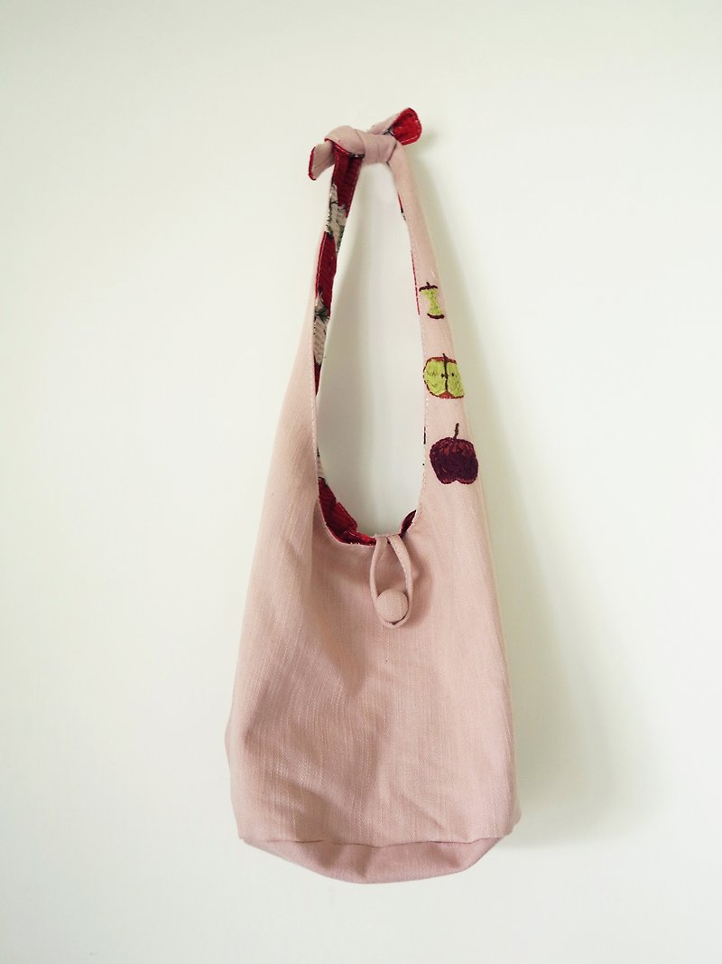 Apple bag / MUDO MOTTO hand-made cloth - Handbags & Totes - Other Materials Red