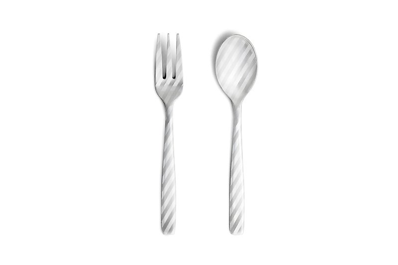 Perrocaliente 斜紋 點心餐具組 / 銀色 - 刀/叉/湯匙/餐具組 - 其他金屬 灰色