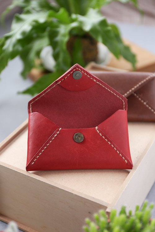 Shekinah Handmade Leather-Envelope Business Card Holder / Card