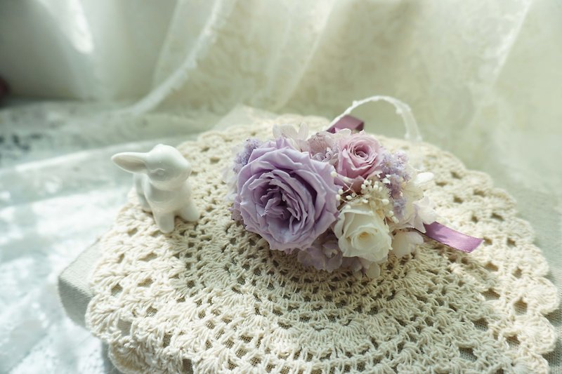 Happiness Hanayome - Bride wrist flower Preserved flowers immortalized flower*exchange gifts*Valentine's Day*wedding*birthday gift - Plants - Plants & Flowers Purple