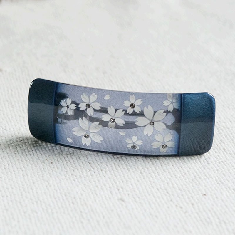 sakura barrette-blue - เครื่องประดับผม - อะคริลิค สีน้ำเงิน