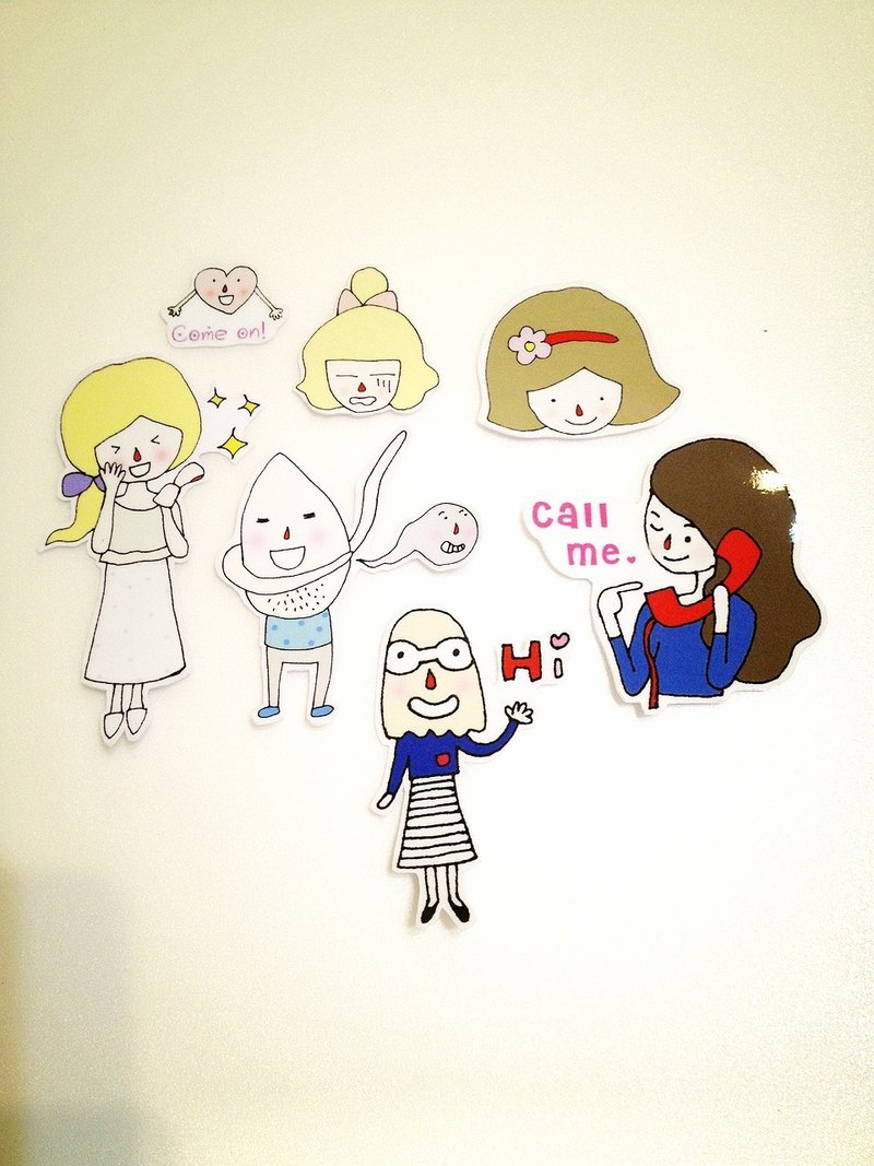 ライフシリーズ01ステッカーセット - ステッカー・シール - 防水素材 イエロー