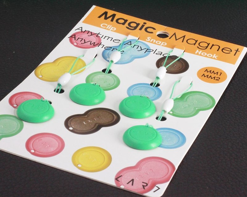 【MOGICS】 2 sets of powerful magnetic buttons (mint green) - Other - Paper Green