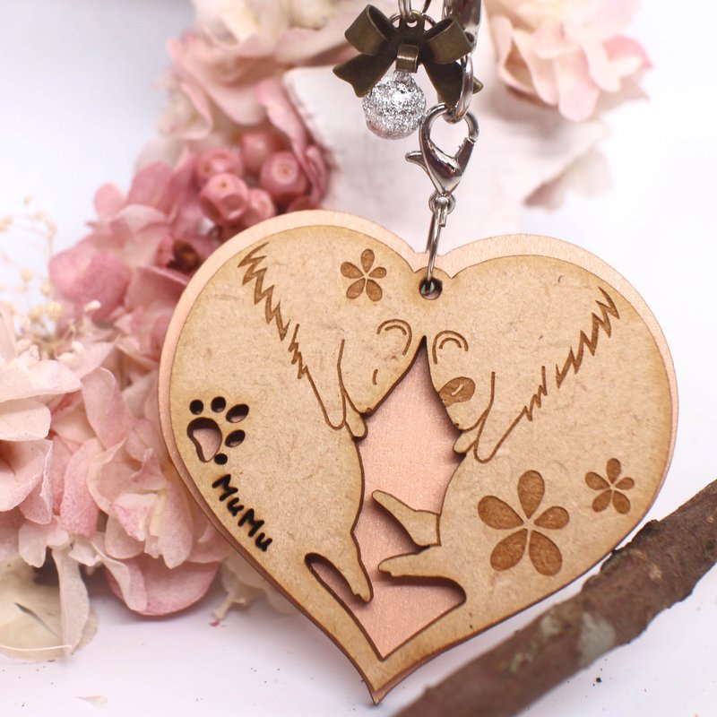 MuMu Sweety ✿ ferrets nest together / pink - Keychains - Wood Pink