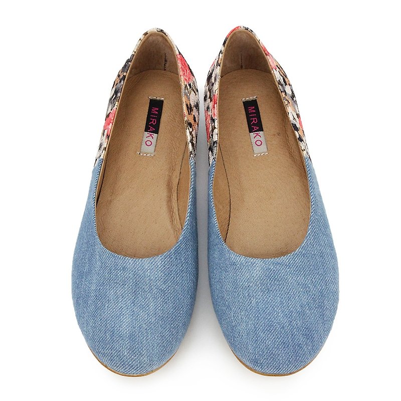 Musical W1042 Jeans Floral - Mary Jane Shoes & Ballet Shoes - Cotton & Hemp Multicolor