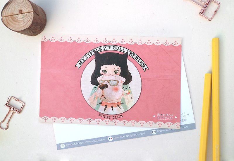 My Bulldog / Illustrated Postcard - Cards & Postcards - Paper Pink