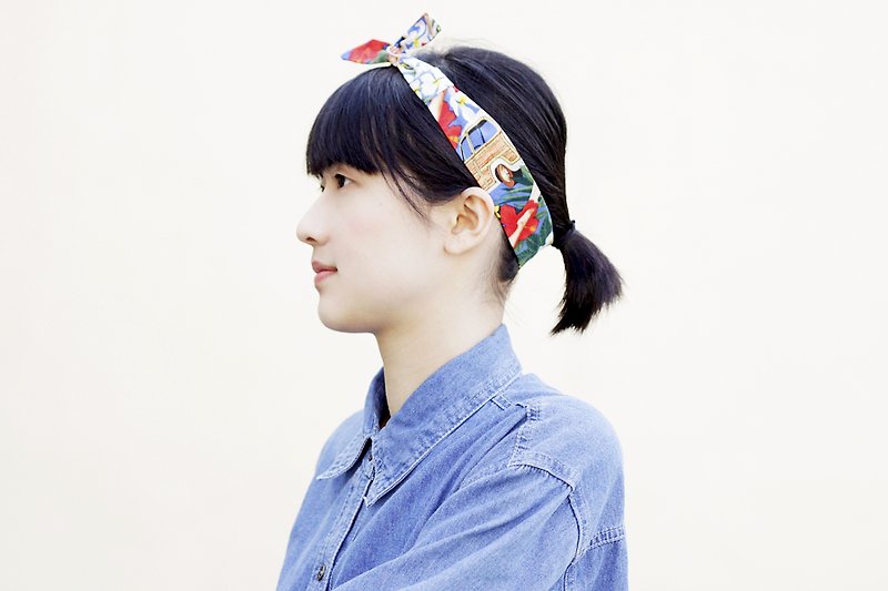 [The MAMA's Closet] cotton fabric ribbon - Hawaii girl - Hair Accessories - Other Materials Multicolor