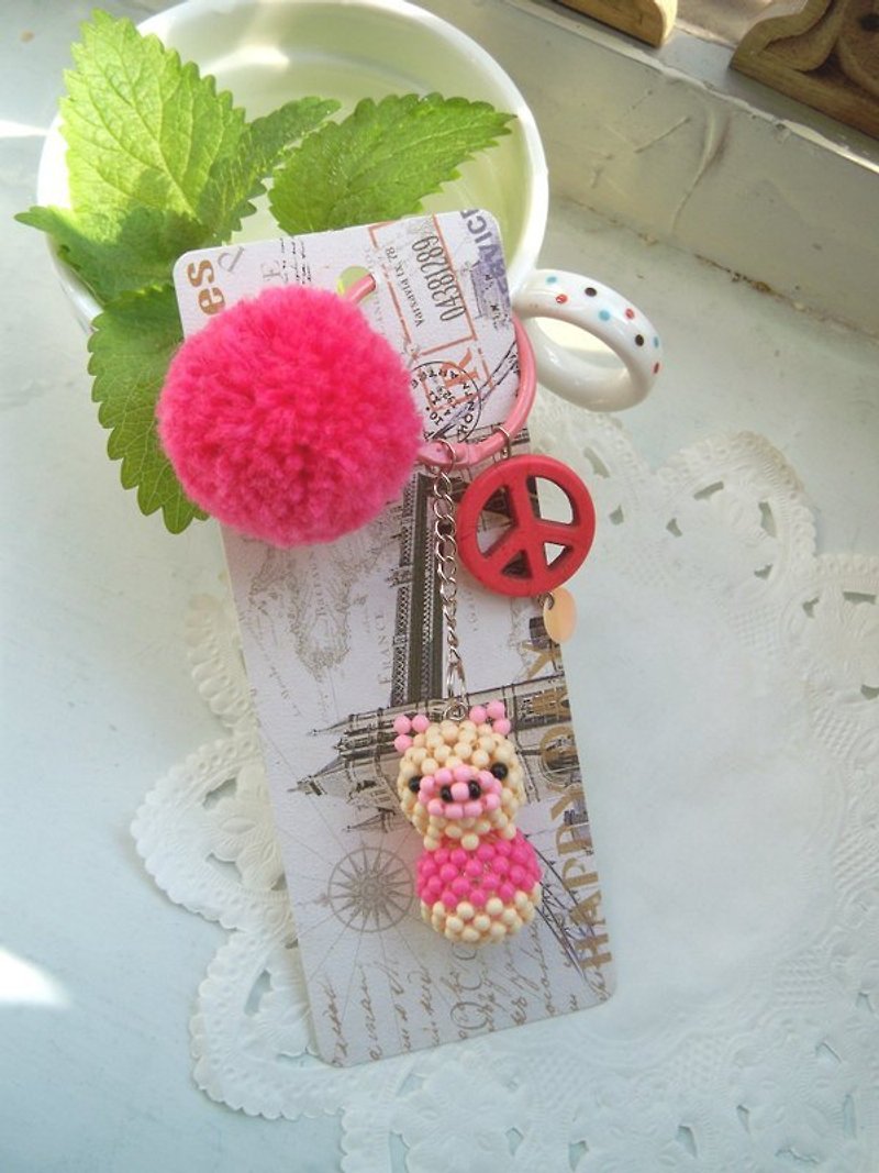 Peace pigs (peach pink) - Charms - Other Materials Pink