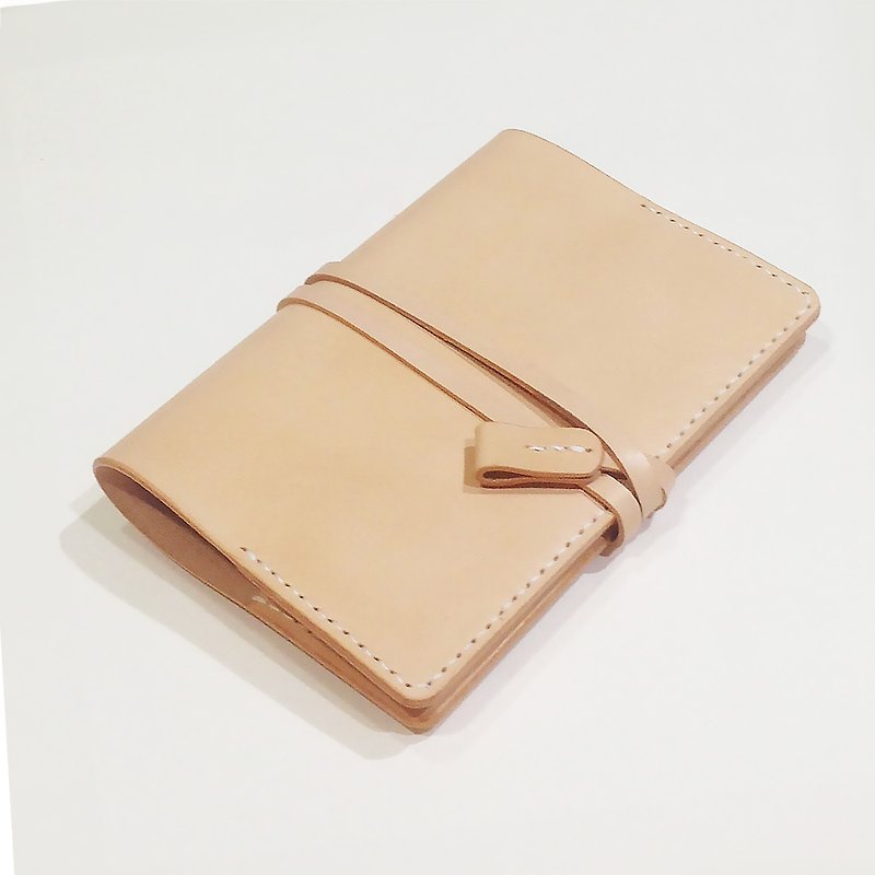 Emmanuelle B6 leather book jacket/handbag-oak white/customized engraving - Notebooks & Journals - Genuine Leather White