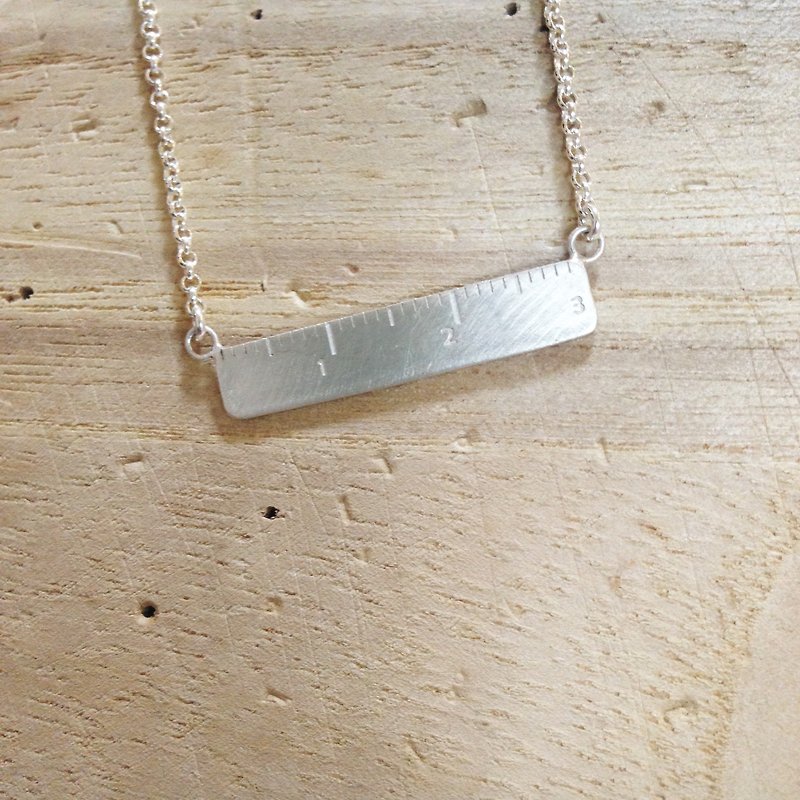 Mini Ruler Necklace - สร้อยคอ - เงินแท้ สีเทา