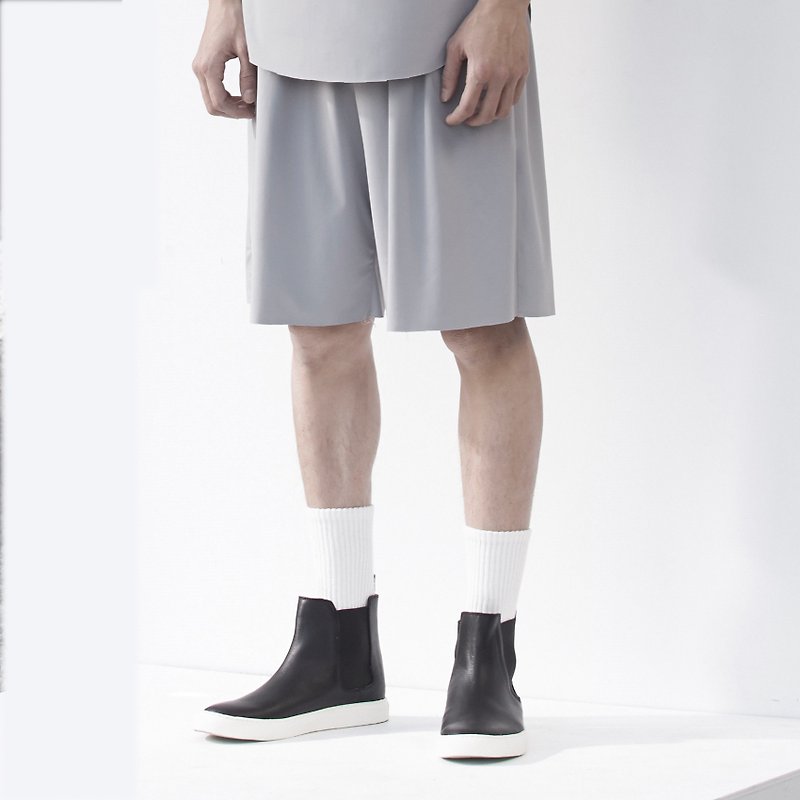 TRAN - Knit loose shorts - กางเกงขายาว - เส้นใยสังเคราะห์ สีเทา