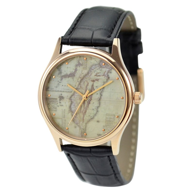 古代地図時計（台湾4） - 腕時計 - 金属 ゴールド