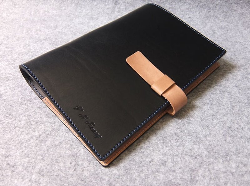 YOURS color with leather loose-leaf notebook / plug type A5-Size personality black + wood color - สมุดบันทึก/สมุดปฏิทิน - หนังแท้ หลากหลายสี