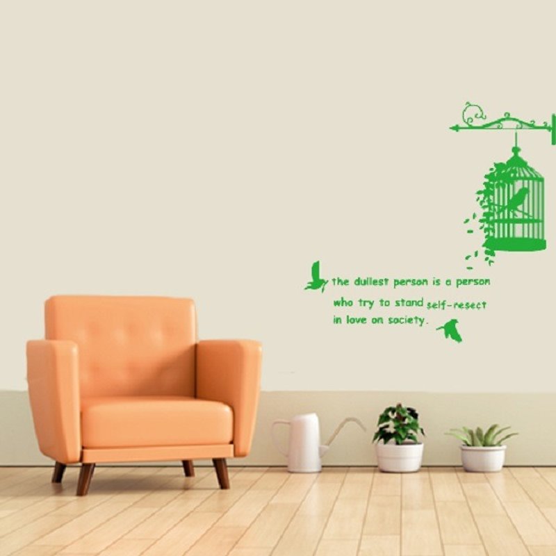 《Smart Design》創意無痕壁貼◆鳥籠 8色可選 - 牆貼/牆身裝飾 - 塑膠 藍色