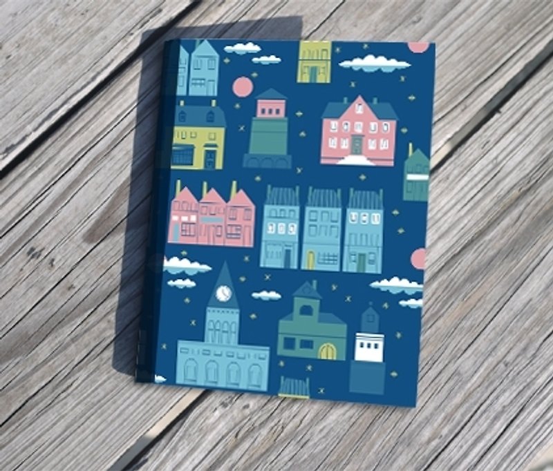 ☆ ° Rococo Strawberries WELKIN Hand-created ☆ ☆ Notebook Notebook Notebook _ City. Night Handbook / Notebook / Handbook / Diary - Notebooks & Journals - Paper Blue