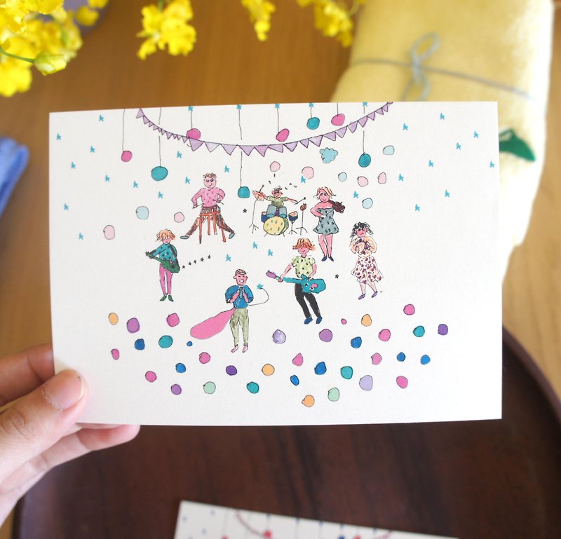 Dance with me dance postcard together two colors - การ์ด/โปสการ์ด - กระดาษ 