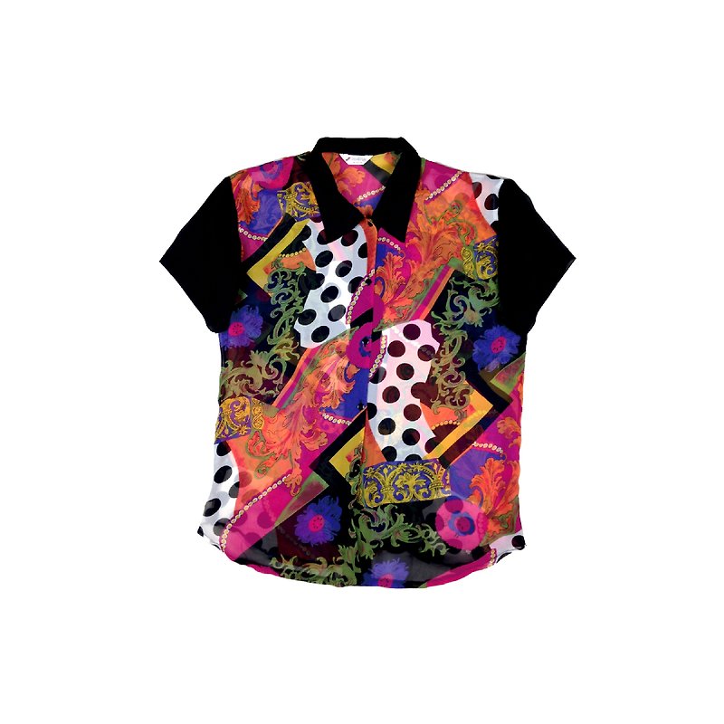 │Thousands of money are hard to buy, know it early │Bright totem print vintage shirt VINTAGE/MOD'S - Women's Shirts - Other Materials Black