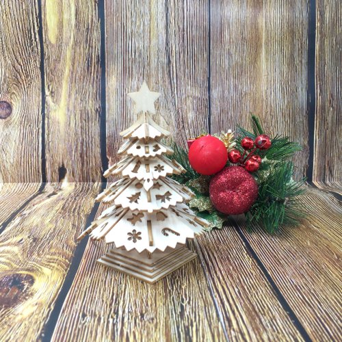 Mini Christmas trees Puzzle furnishings
