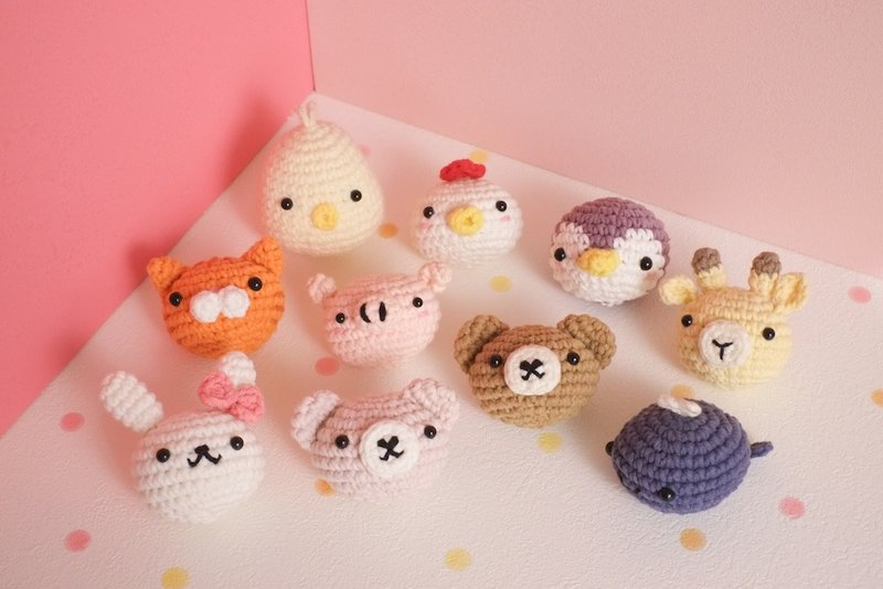 [Finished wool knitting] Healing system small animal desk decoration - Stuffed Dolls & Figurines - Other Materials Multicolor