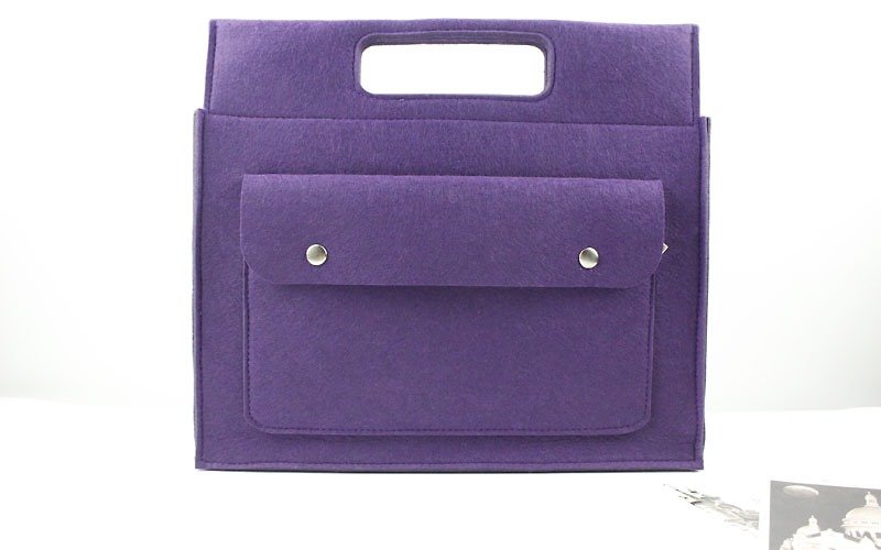 Original Handmade Purple Felt Apple Handle Computer Case Sleeve Set 13 "Laptop Bag Computer Case MacBook Pro 13.3 (Customizable) - ZMY053PU13P - Tablet & Laptop Cases - Other Materials Purple