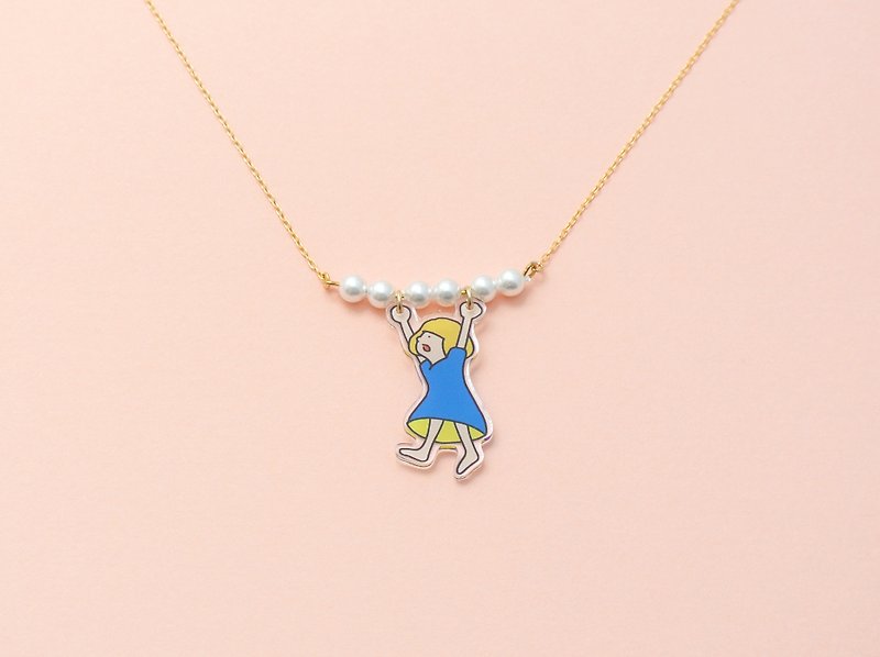 Hanging girl Necklace - Necklaces - Acrylic Multicolor