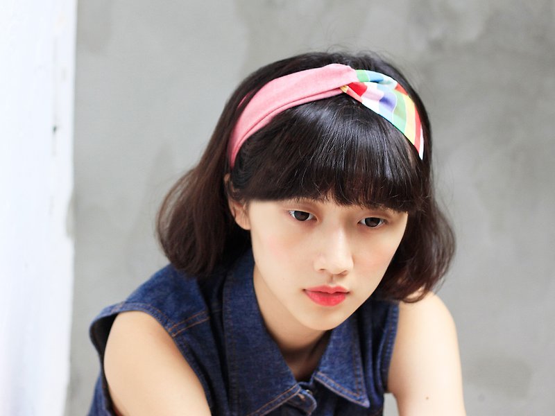 【The MAMA's Closet】Checked Series (川) / Headband - Hair Accessories - Other Materials Multicolor