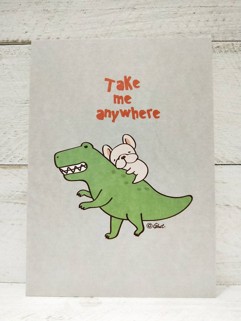 Thick Postcard-Tyrannosaurus Fight - Cards & Postcards - Paper Green
