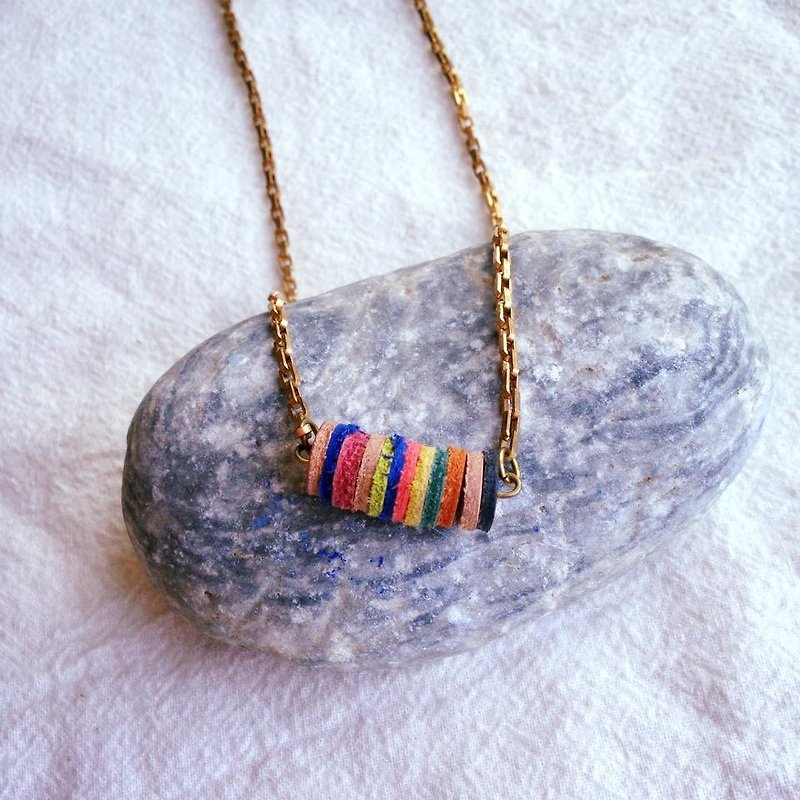 Colored potato Necklace - Necklaces - Genuine Leather Multicolor