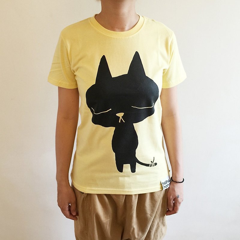 | Secret Love Meow | - Women's T-Shirts - Cotton & Hemp Yellow