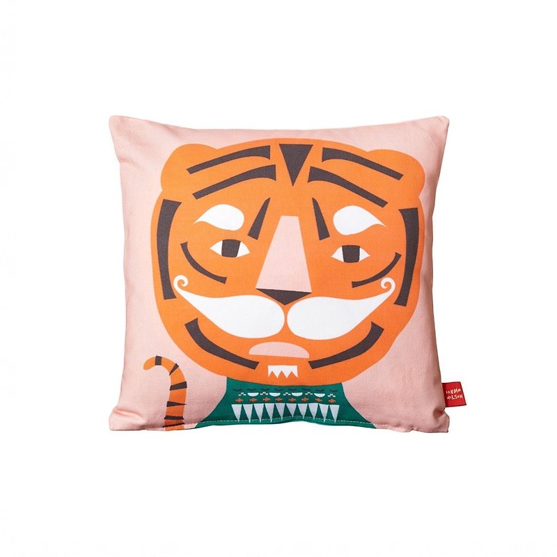 Tiger Mini Cotton Throw Pillow | Donna Wilson - Pillows & Cushions - Cotton & Hemp Orange