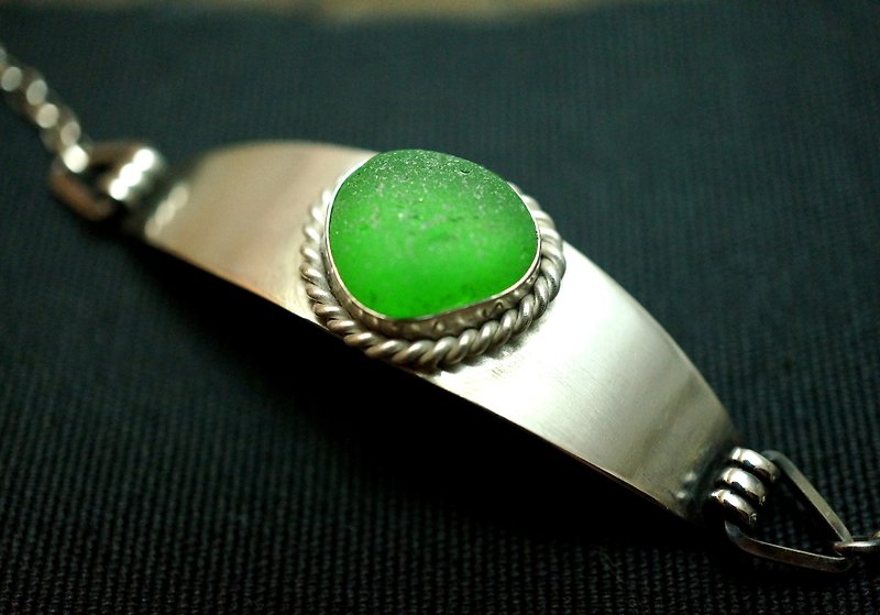 [JanvierMade] ❤ Exotic fine inlay (Green) Silver Bracelets Silver Bracelets l l personalized design ingenuity hand-made - สร้อยข้อมือ - โลหะ สีเขียว