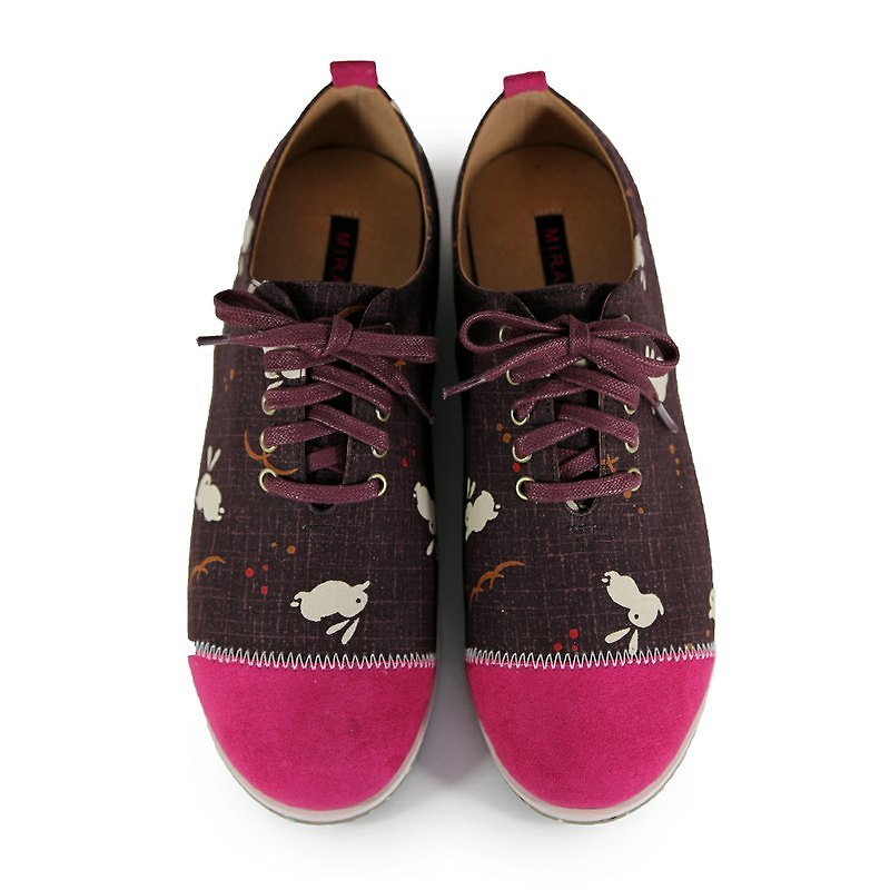 ZOO W1046 Pink Rabbit - รองเท้าลำลองผู้หญิง - ผ้าฝ้าย/ผ้าลินิน สีม่วง