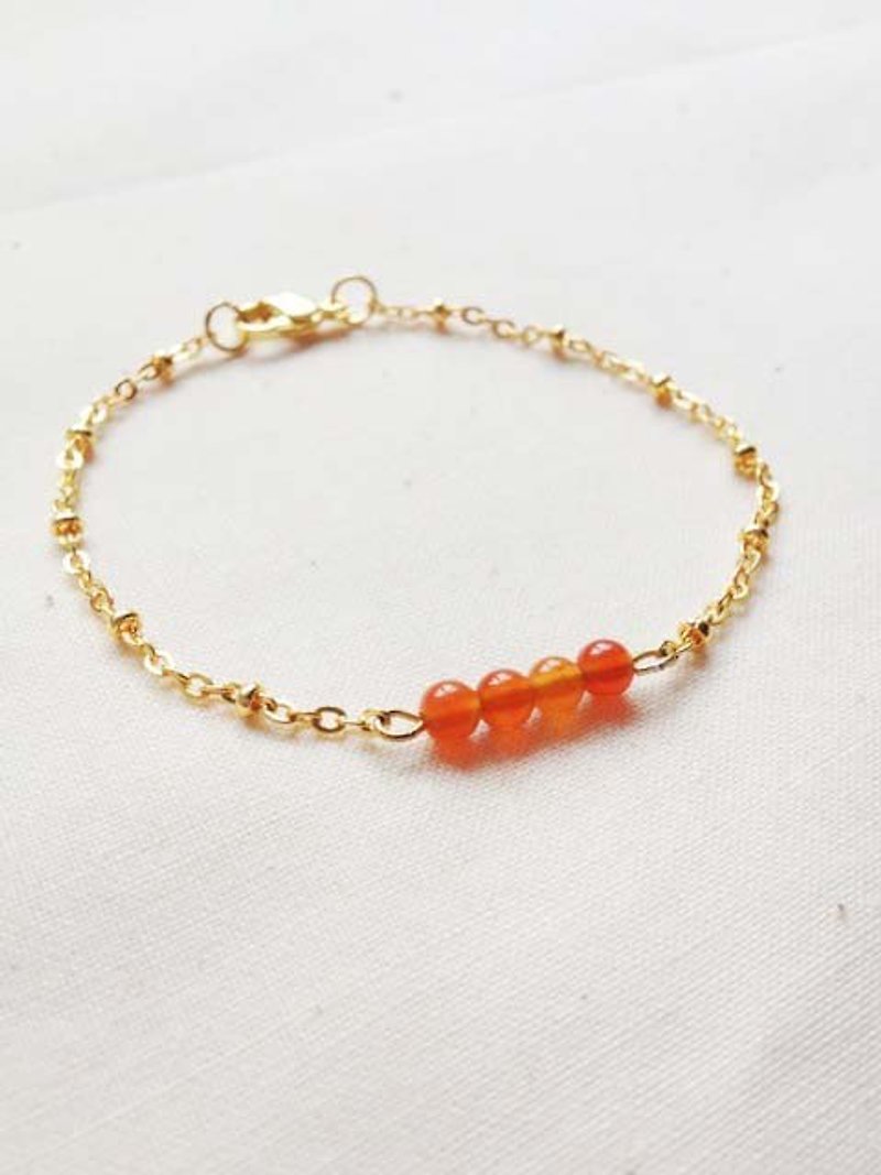 ﹉karbitrary﹉ ▲ ---⊕--- orange agate crystal point K gold bracelet - Bracelets - Gemstone Orange
