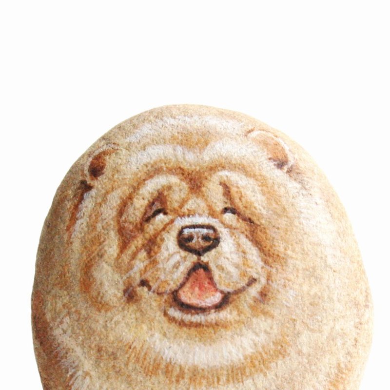 Chow Chow Stone painting - Other - Stone Orange