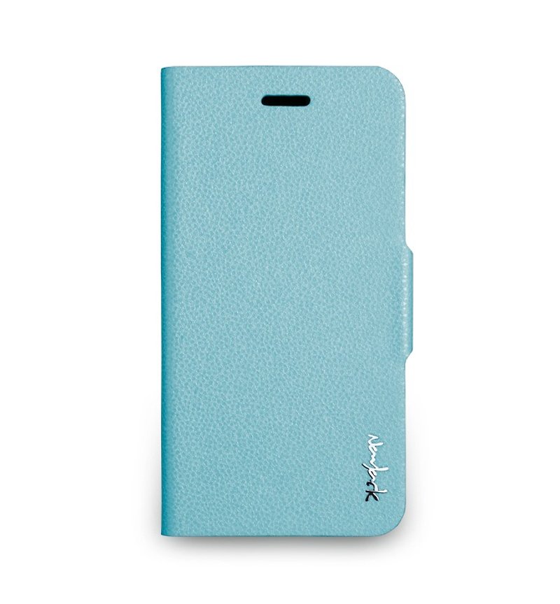 iPhone 6 -The Glimmer Series -柔光側掀站立式保護套- 湖水藍 - 手機殼/手機套 - 真皮 藍色