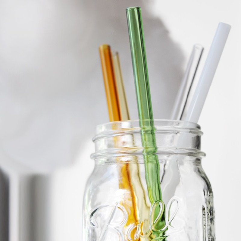 [20cm] MSA green small objects (diameter 0.8cm) Rainforest Series - Color MSA repeated use of environmentally friendly glass pipette Love the Earth (Bonus Cleaning Easy cleaning brush bar) non-toxic and environmentally friendly color heat-resistant glass - Reusable Straws - Glass Orange