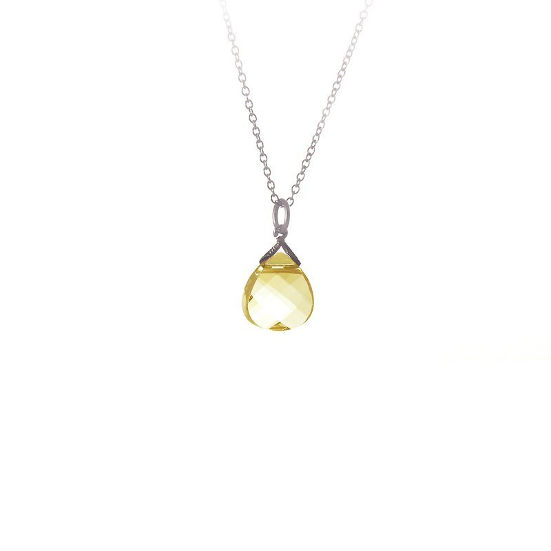 Bibi's Eye "Crystal" Series - Pear Shaped Crystal Necklace (Champagne) - สร้อยคอ - เครื่องเพชรพลอย 