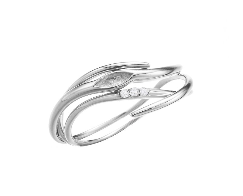 Anniversary Ring for Her, Diamond Wedding Anniversary Band, 14k Commitment Ring - Couples' Rings - Diamond Silver