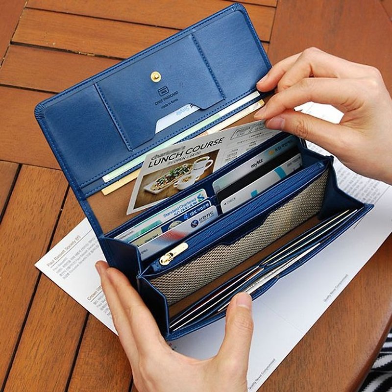 PLEPIC-Episode Leather Long Wallet Wallet - Navy, PPC92184
