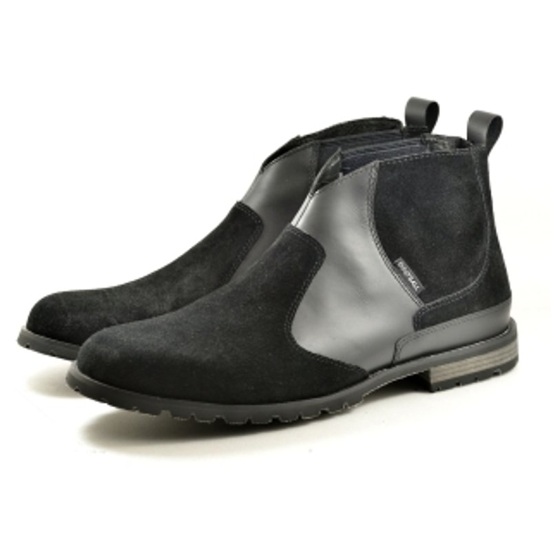 [Dogyball] Apache elastic boots Chelsea Boots is cool shoes black - รองเท้าบูธผู้ชาย - หนังแท้ 