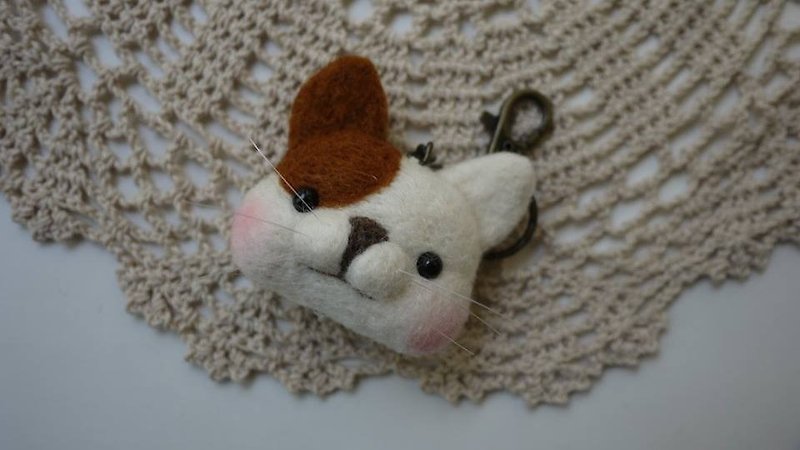 (Sheep Lottery Wool Felt Paradise) Pengpi Cat Charm - Keychains - Wool Multicolor