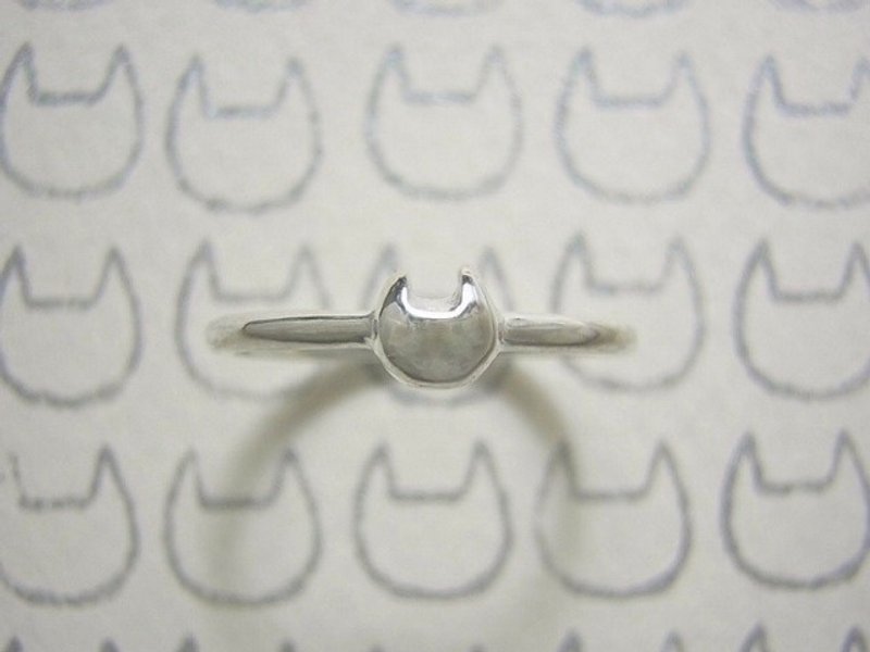 miaow icon ring ( cat sterling silver ring 貓 猫 指杯 銀 ) - 戒指 - 純銀 銀色